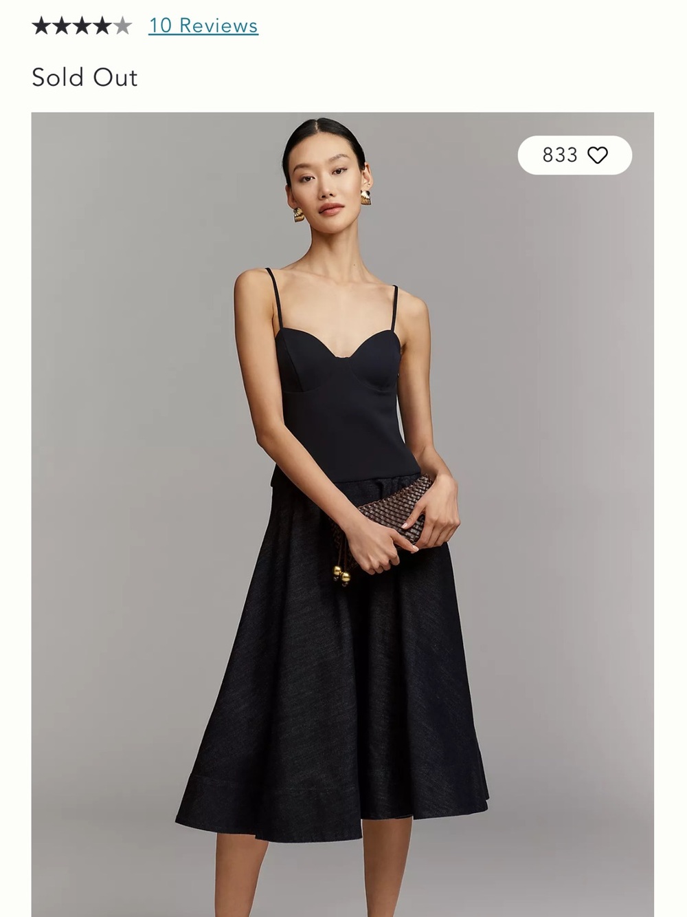 Anthropologie Mare Mare Knit Denim Twofer Midi Dress XS